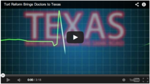 Screenshot of video- Tort Reform Brings Doctors to Texas