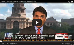 Screenshot of video of Rick Perry on Fox News